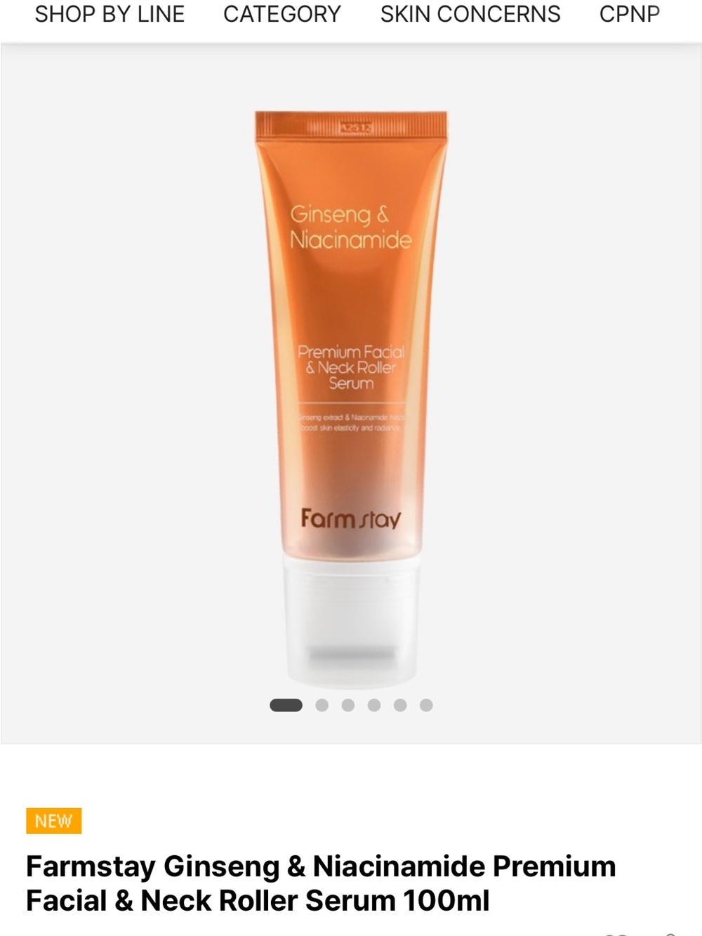 Ginseng & Niacinamide Facial & Neck Roller Serum — Orange